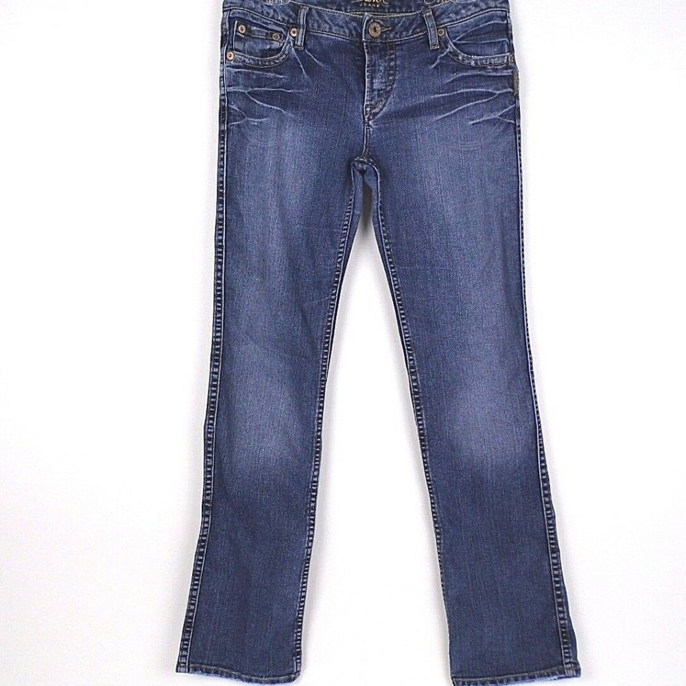 Silver Monica Womens Bootcut Distressed Jeans